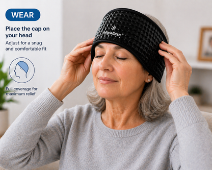 Gel Ice Headache Migraine Relief Hat Cold Compress Therapy Cap Ice Head Wrap Pack Eye Mask For Pressure Relieve Pain Ice Hat