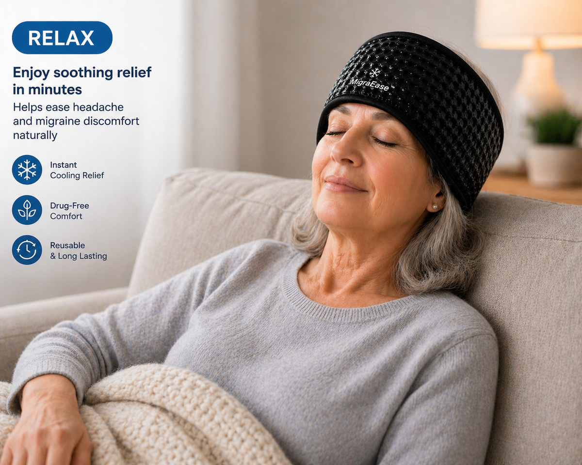 Gel Ice Headache Migraine Relief Hat Cold Compress Therapy Cap Ice Head Wrap Pack Eye Mask For Pressure Relieve Pain Ice Hat