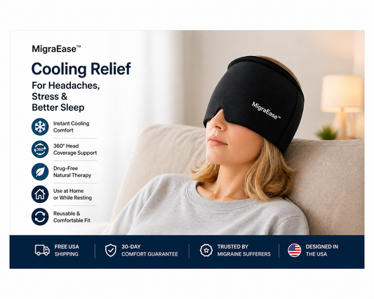Gel Ice Headache Migraine Relief Hat Cold Compress Therapy Cap Ice Head Wrap Pack Eye Mask For Pressure Relieve Pain Ice Hat
