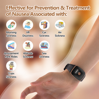 Travel Morning Sickness Wrist Band Rechargeable Pulse Strap Design Relieve Nausea Electrode Stimulator Relief Motion Sickness