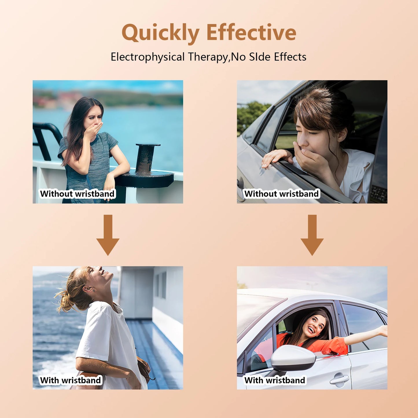 Travel Morning Sickness Wrist Band Rechargeable Pulse Strap Design Relieve Nausea Electrode Stimulator Relief Motion Sickness