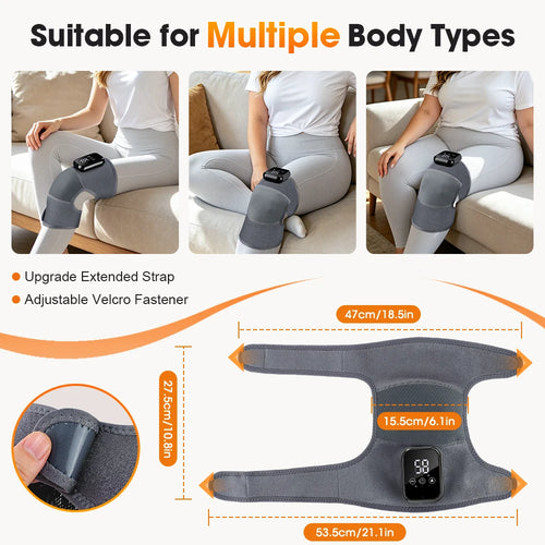 1Pcs Heated Knee Wrap 3 Levels Adjustable Electric Heating Knee Protection Massager Hot Compress Vibrating Knee Heating Pad