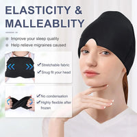 Gel Ice Headache Migraine Relief Hat Cold Compress Therapy Cap Ice Head Wrap Pack Eye Mask For Pressure Relieve Pain Ice Hat