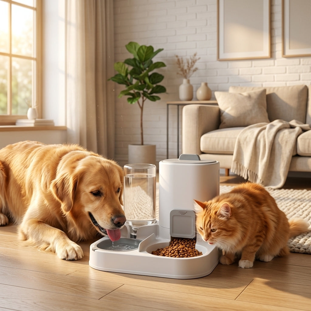PawStation™ — 2-in-1 Automatic Pet Feeder & Water Dispenser