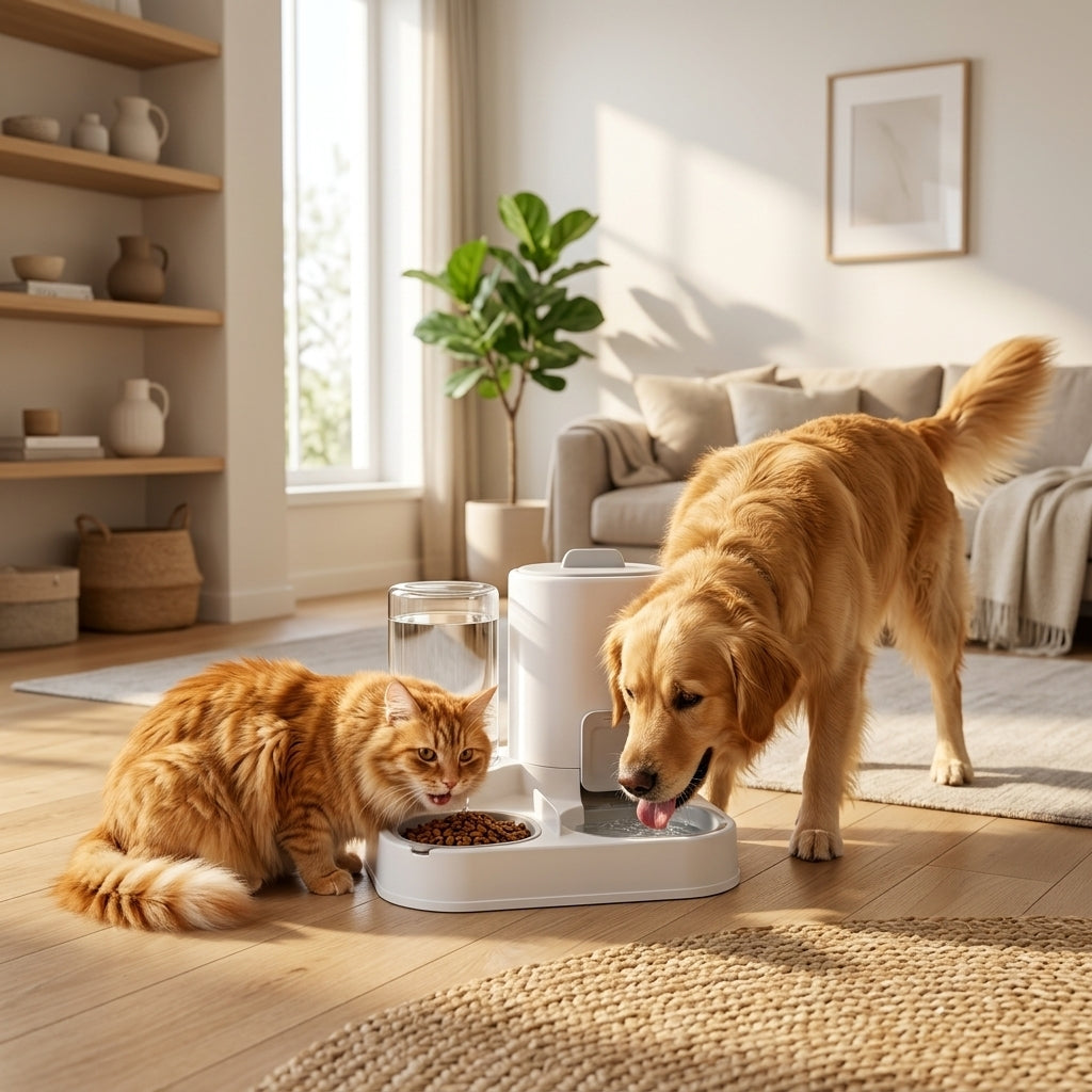 PawStation™ — 2-in-1 Automatic Pet Feeder & Water Dispenser