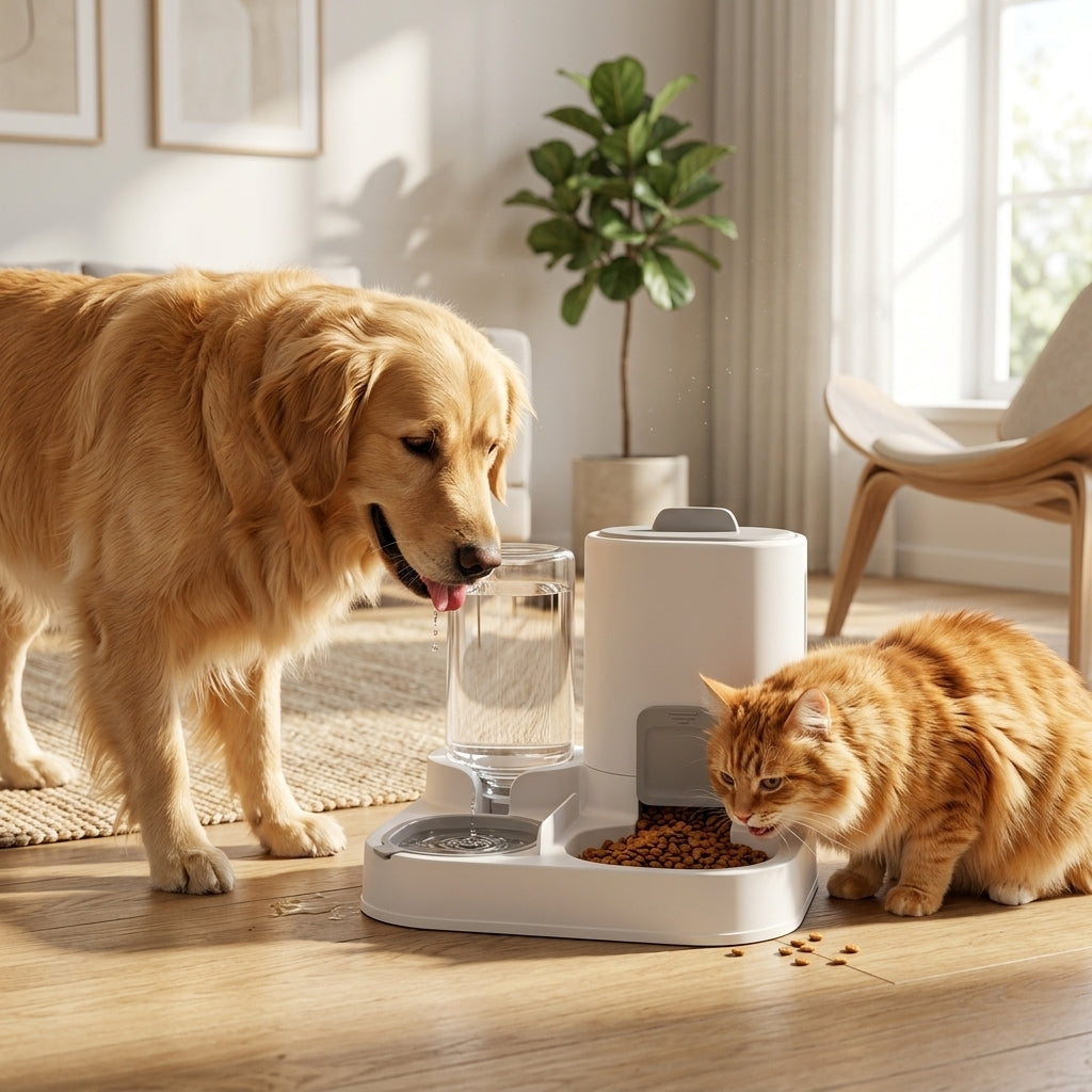 PawStation™ — 2-in-1 Automatic Pet Feeder & Water Dispenser