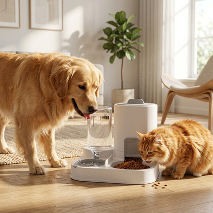 PawStation™ — 2-in-1 Automatic Pet Feeder & Water Dispenser