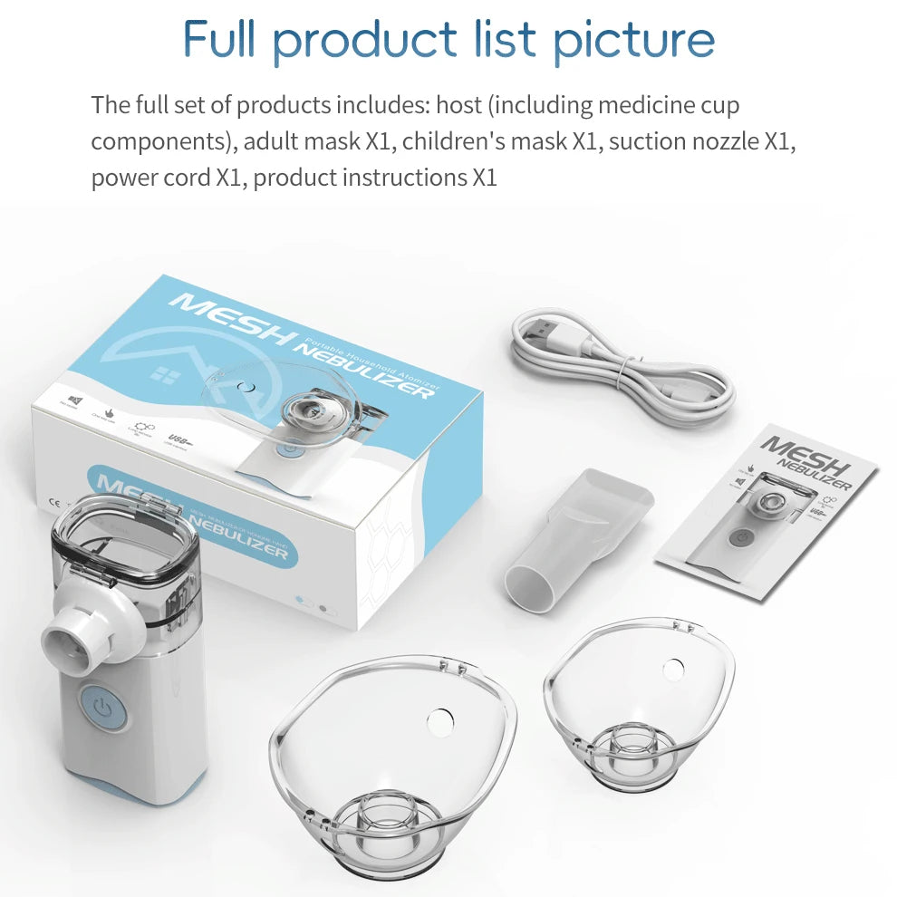 Autoclean Silent Mesh Nebulizer - Portable Handheld Inhalator for Children, Compact Atomizer for Daily Use